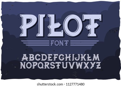 Vector typeface Pilot. Modern style font