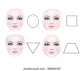 Vector types of woman face