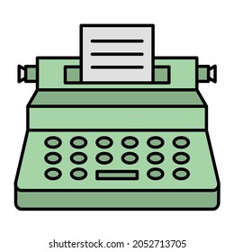 Vector Typewriter Filled Outline Icon Design
