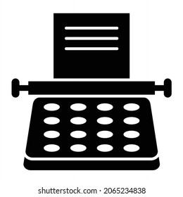  Vector Typewriter Glyph Icon Design
