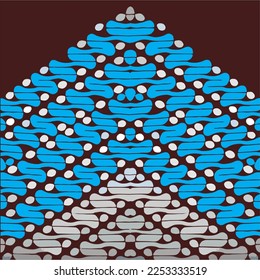 vector typical West Java Indonesian batik motifs, curved line patterns with curved objects, with artistic developments and colors