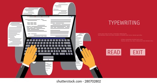 Vector typing web flat background. Global communication. Social network. Concepts for web banners and promotional materials.