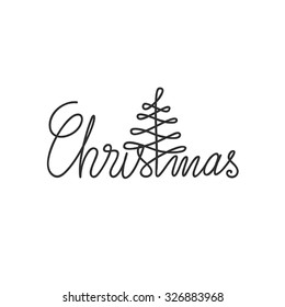 vector typographic Christmas card design