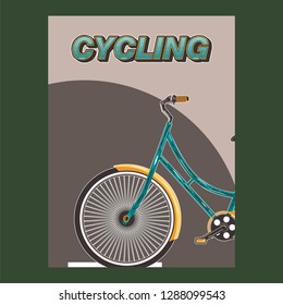 Vector typographic cycling poster template
