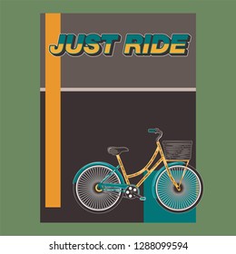 Vector typographic cycling poster template