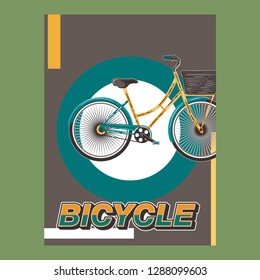 Vector typographic cycling poster template