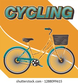 Vector typographic cycling poster template