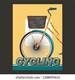 Vector typographic cycling poster template
