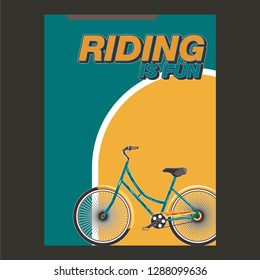 Vector typographic cycling poster template