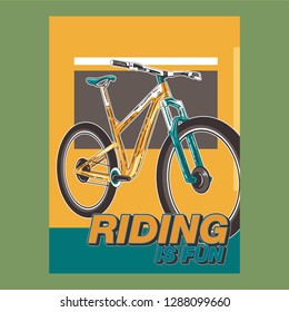 Vector typographic cycling poster template