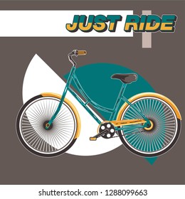 Vector typographic cycling poster template