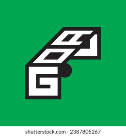 Vector typographic football goal logo with black ball on green background. Soccer symbol.