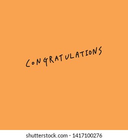 Vector typographic illustration of calligraphy words 'CONGRATULATION'.