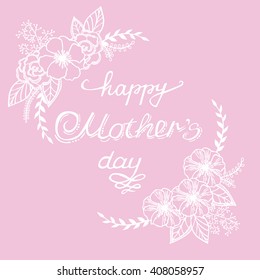 vector typographic illustration of handwritten Happy Mothers Day. lettering composition 