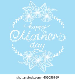 vector typographic illustration of handwritten Happy Mothers Day. lettering composition 