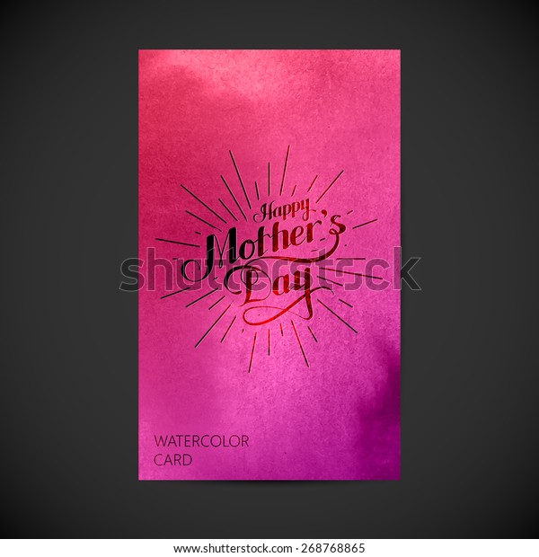 Vector Typographic Illustration Handwritten Happy Mothers Stock Vector Royalty Free 268768865