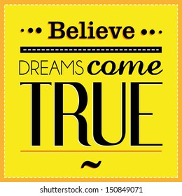 Vector Typographic Poster Dreams come true