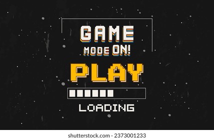 vector typographic retro text effect Game Mode On retro vintage writing style. Design with an old 80s game concept