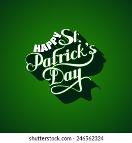 vector typographical illustration of handwritten Saint Patrick's Day label. holiday lettering composition