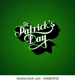 vector typographical illustration of handwritten Saint Patrick's Day label. holiday lettering composition