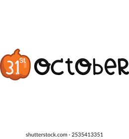 a vector of a typography of 31st october in black and white