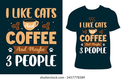 Vector typography coffee t-shirt design.Modern typography lettering Coffee for print, template clothes,  t-shirts, posters, tote bags, a mug, packaging, stickers, and banners.