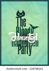 Vector typography flyer for Halloween festival.
