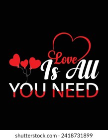 Vector typography happy valentines day t-shirt design, valentine's day illustration