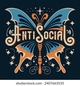 ilustración de la tipografía vectorial anti social