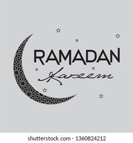 Vector Typography Islamic Greeting Ramadan Kareem