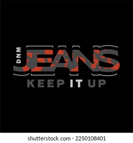 Vector typography jeans for a t-shirt. perfect for a simple style