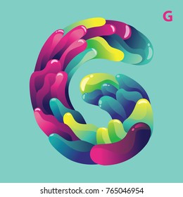 Vector Typography letter G with Curvy Style