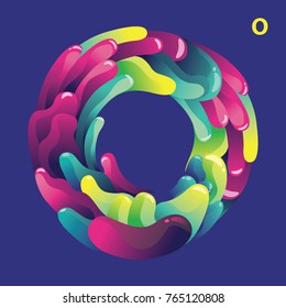Vector Typography letter O with Curvy Style
