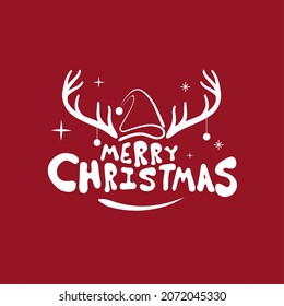 vector typography, merry christmas, as a banner or christmas greeting card.