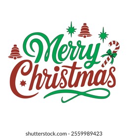  Vector Typography Merry Christmas simple template background illustration.