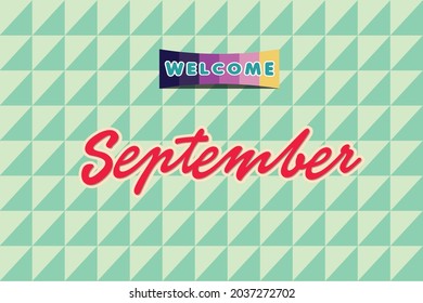 vector typography month phrase September in various luxury abstract background