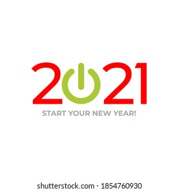 vector typography of new year 2021. celebration graphic asset.