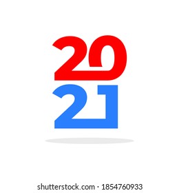 vector typography of new year 2021. celebration graphic asset.