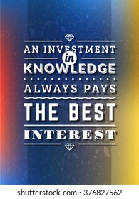 Vector Typography Poster with Motivational Quote On Blurred Background. Abstract Background, Vector Background, Poster Background, Flyer Background, Background Design.