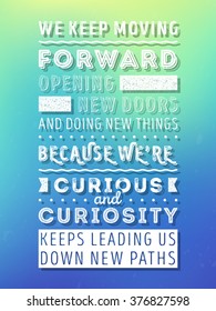 Vector Typography Poster with Motivational Quote On Blurred Background. Abstract Background, Vector Background, Poster Background, Flyer Background, Background Design.