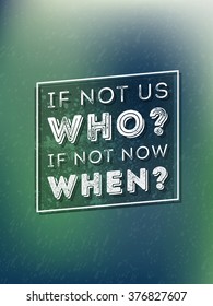 Vector Typography Poster with Motivational Quote On Blurred Background. Abstract Background, Vector Background, Poster Background, Flyer Background, Background Design.
