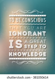 Vector Typography Poster with Motivational Quote On Blurred Background