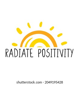 vector typography radiate positivity concept