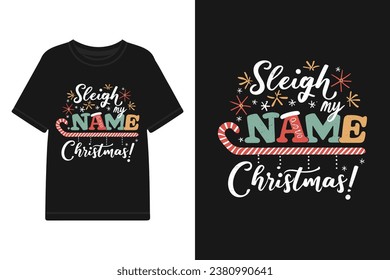 Vector typography Santa t shirt design, merry christmas Graphic t shirt design Template.