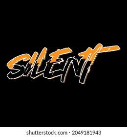 vector typography silent orange concept