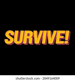 vector typography survive yellow concept