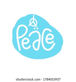 vector typography text about peace concept. simple doodle text