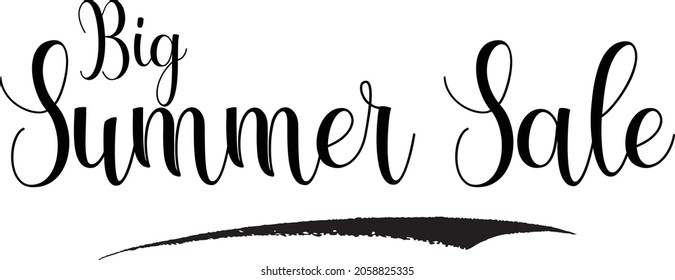 Vector Typography Text Big Summer Sale