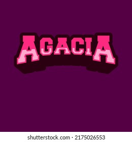 tipografía vectorial que dice "agacia" en rojo