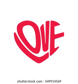 Vector of typography for Valentines day. Love lettering